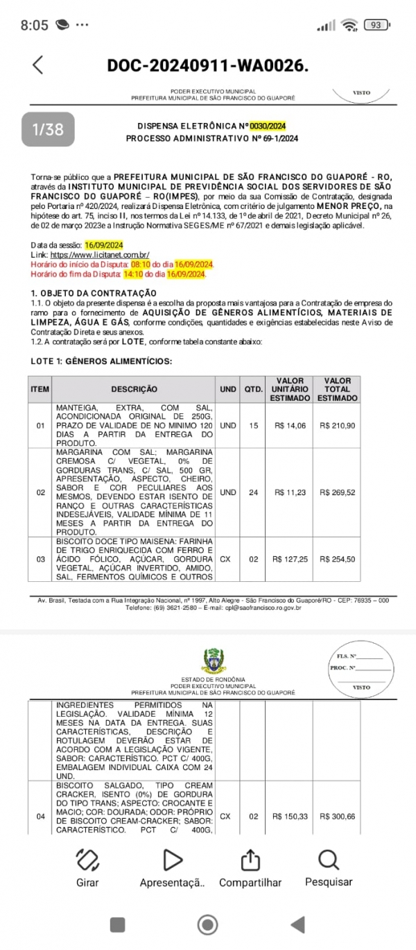 DISPENSA ELETRÔNICA Nº 0030/2024